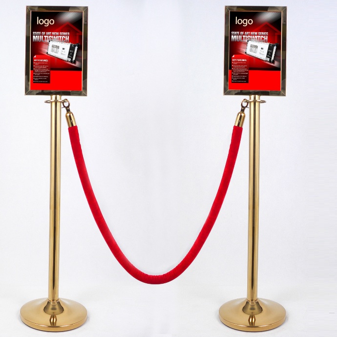 Flexible Barrier Red Carpet Rope Poles Stanchion For Safety Control