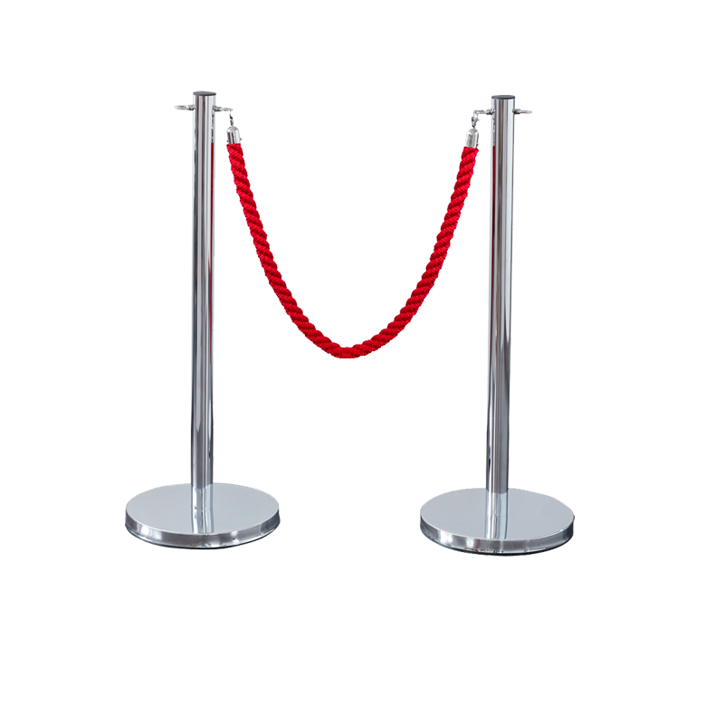 Stainless Steel Rope Barrier Stanchion Museum Exhibition Barrier Stanchion With Rope