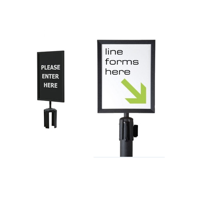 High Quality Landscape A3 A4 Classic Stanchion Retractable Belt Barrier Sign Holder Frame for Sale
