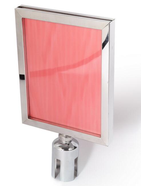 A3 A4 Steel Frame Sign Holder for Retractable Belt Barrier Stanchion