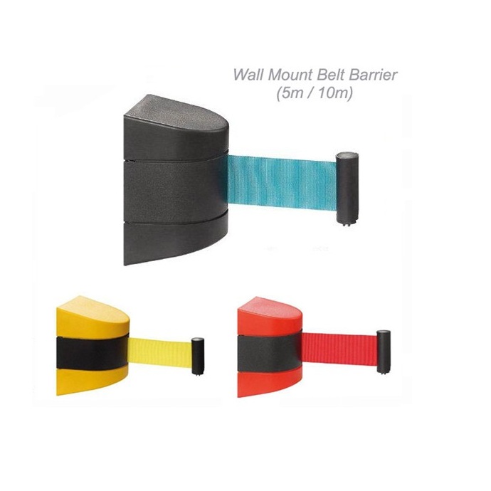 Steel Wall Mount Stretch Belt Barrier with 10 Meters Warning Retractable Strap